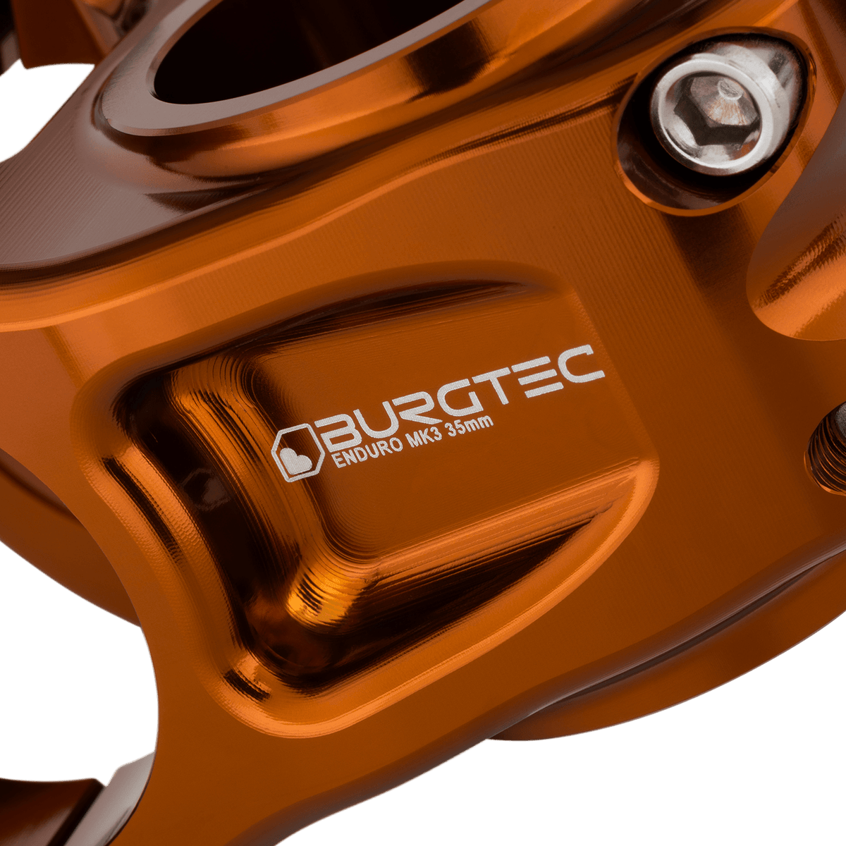 Avanço BURGTEC ENDURO MK3 bronze — detalhe do corpo maquinado