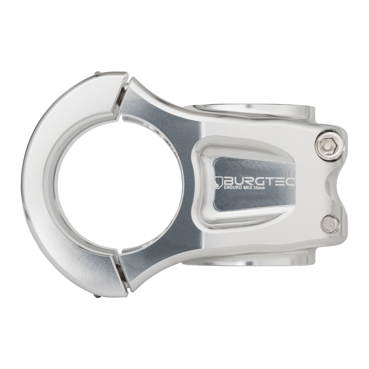 Avanço BURGTEC ENDURO MK3 prateado — vista de perfil