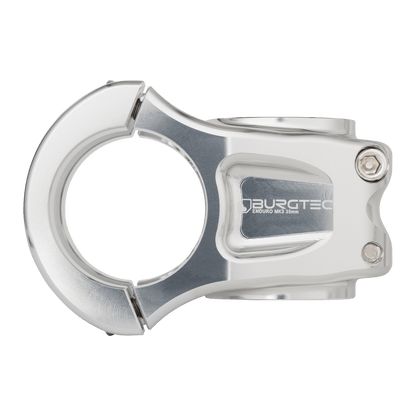 Avanço BURGTEC ENDURO MK3 prateado — vista de perfil