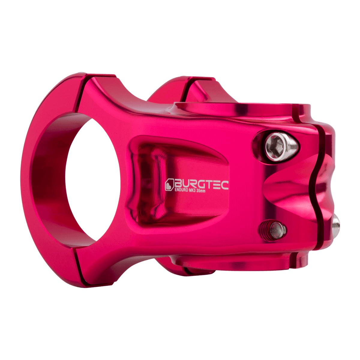 Avanço BURGTEC ENDURO MK3 rosa — vista traseira a três quartos