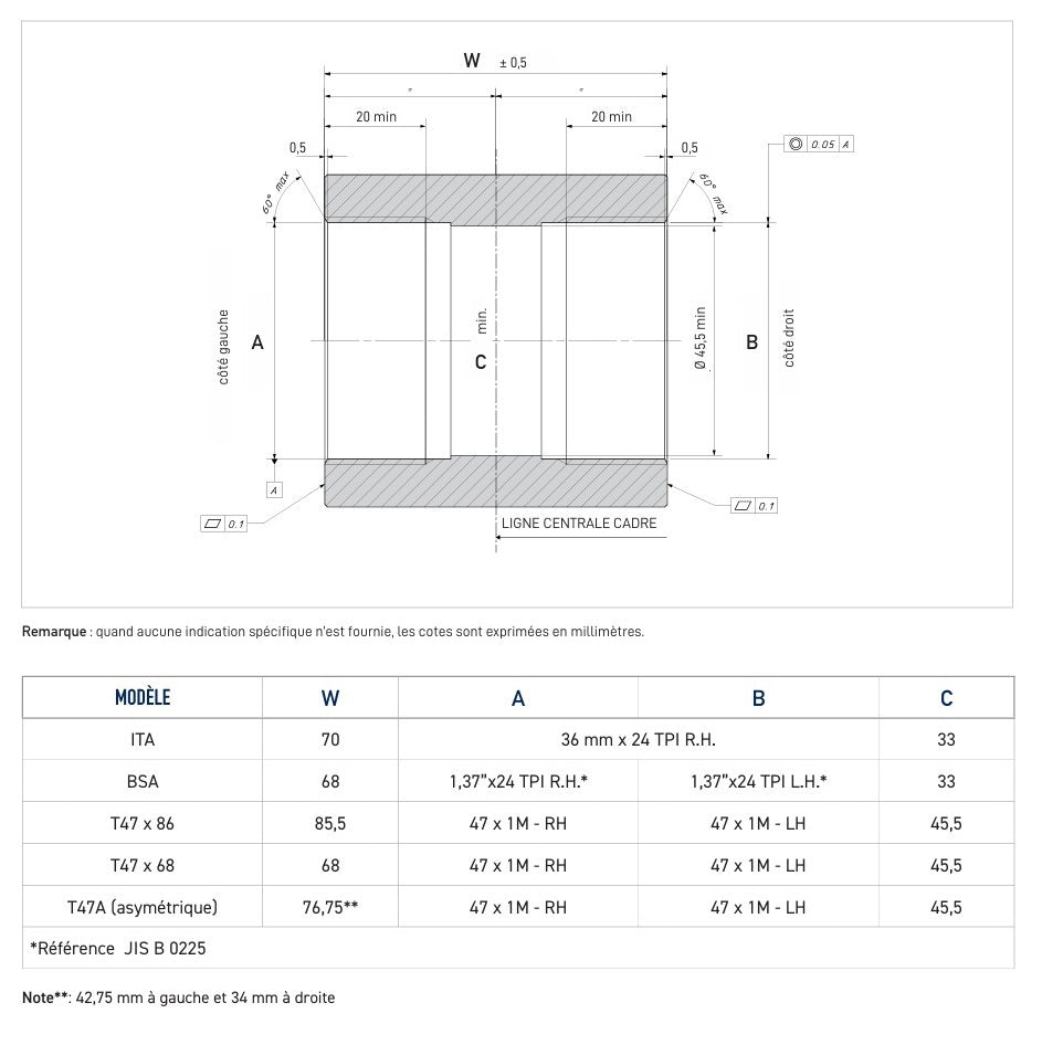 Pedaleira externa CAMPAGNOLO QCK-TECH - T47x68