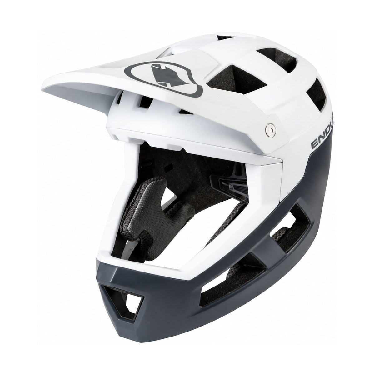 Capacete de BTT ENDURA SINGLETRACK INTEGRAL MIPS branco/cinzento — fundo branco