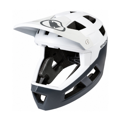 Capacete de BTT ENDURA SINGLETRACK INTEGRAL MIPS branco/cinzento — fundo branco