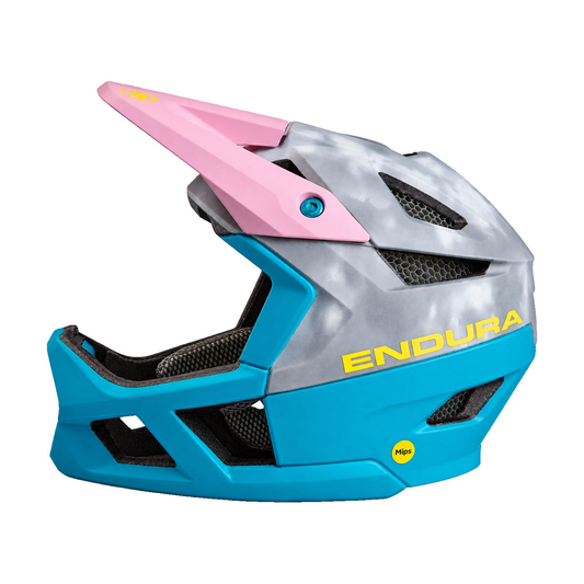 Capacete de BTT ENDURA MT500 INTEGRAL MIPS cinzento/azul 2026 — vista a três quartos sobre fundo branco