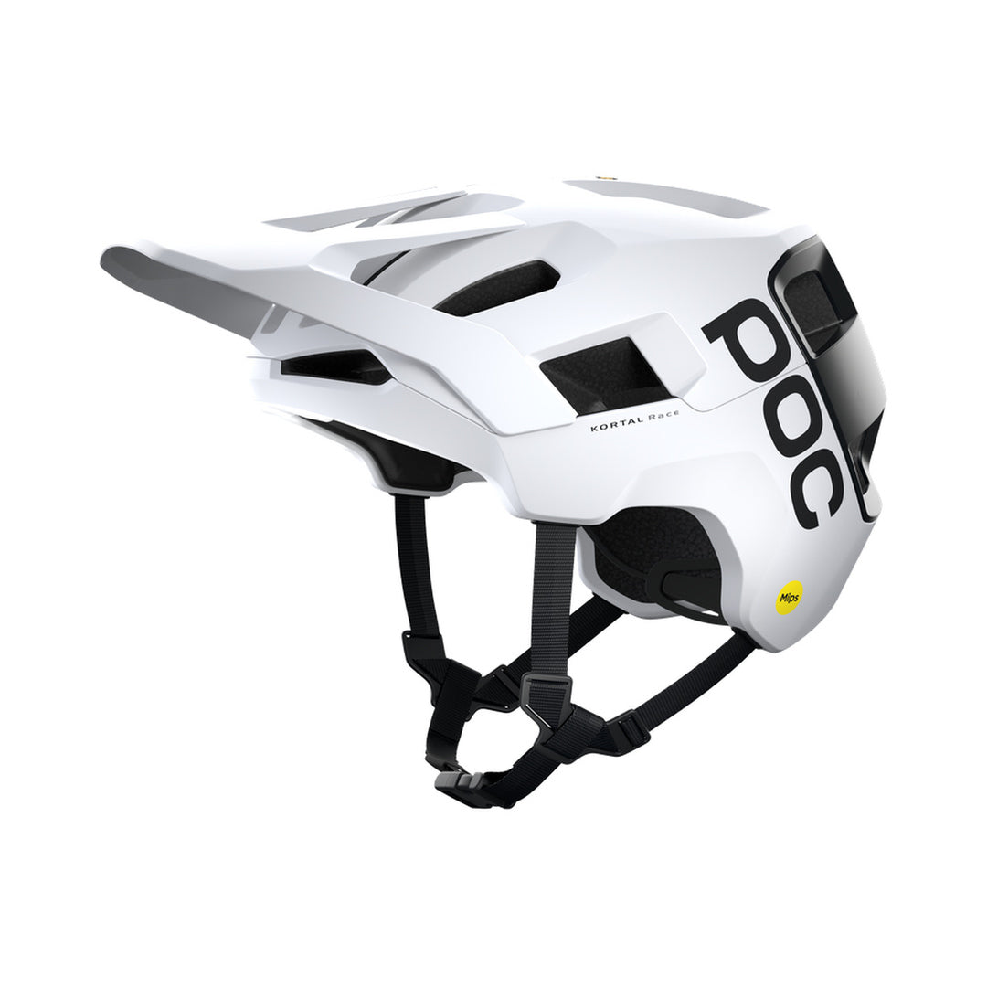 Capacete de BTT POC KORTAL RACE MIPS branco/preto mate — vista do produto