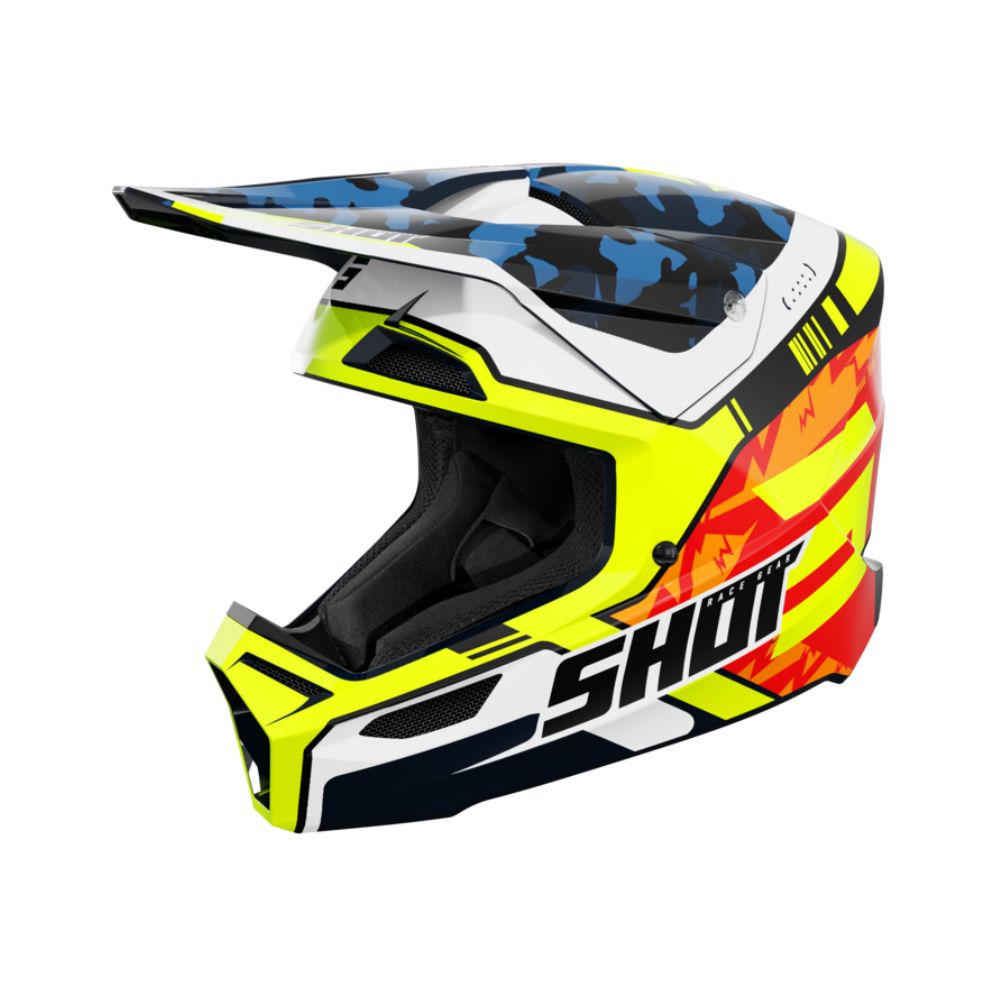 Casque BMX SHOT FURIOUS Flash Blue Neon Yellow Glossy