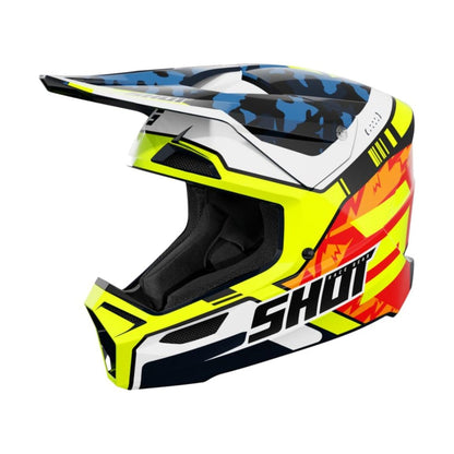 Capacete BMX SHOT FURIOUS Júnior Flash Blue Neon Yellow Glossy