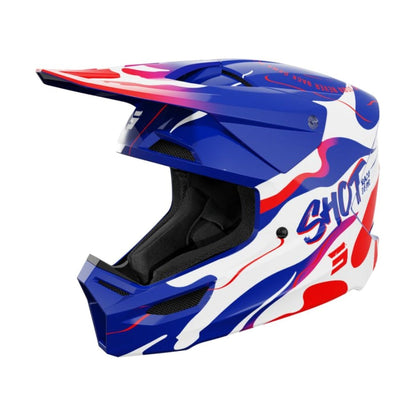 Capacete BMX SHOT FURIOUS Júnior Beast Azul Vermelho Brilhante