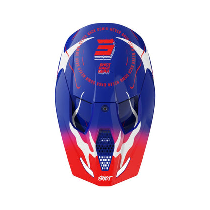 Capacete BMX SHOT FURIOUS Júnior Beast Azul Vermelho Brilhante