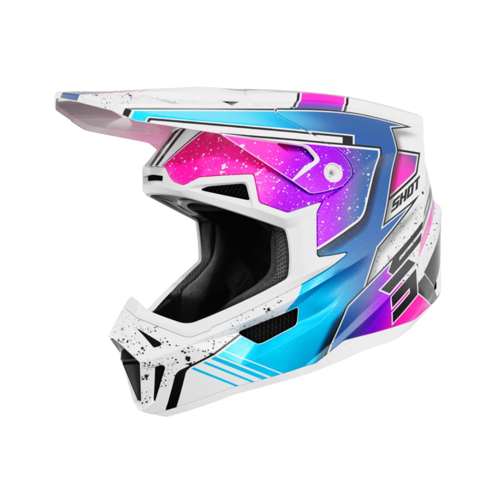 Casque BMX SHOT LITE Racing White Pink Pearly