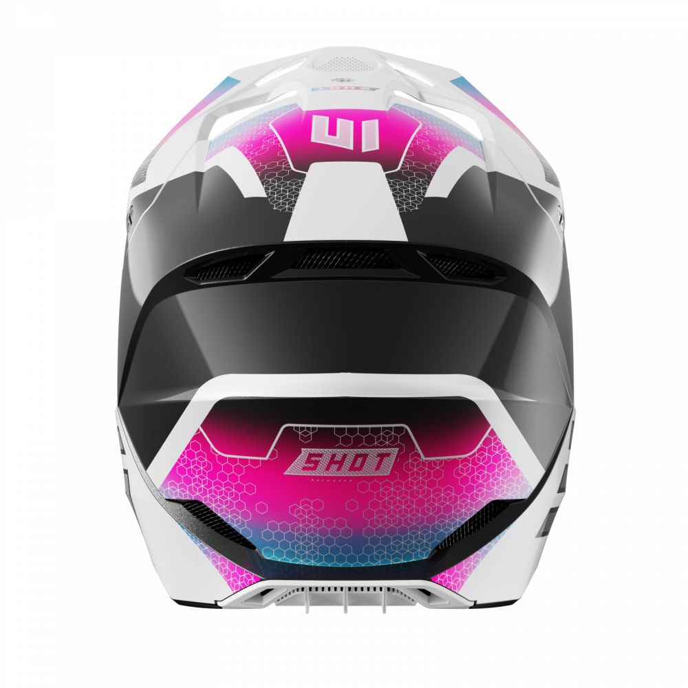 Casque BMX SHOT RACE Phaser Black Blue Pink Pearly