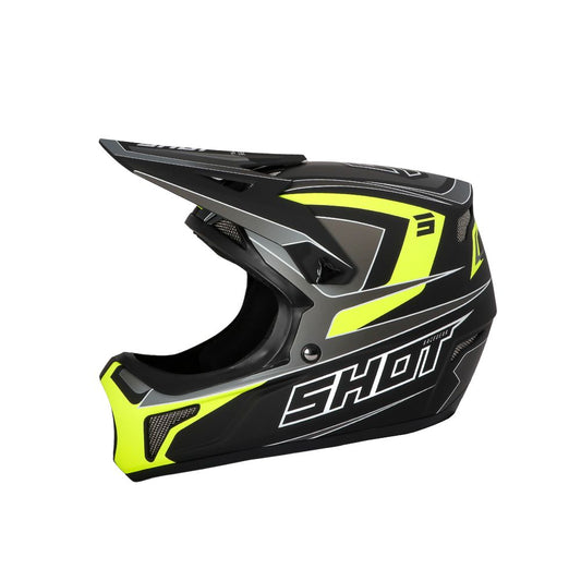 Capacete BMX SHOT ROGUE Level Preto Amarelo Néon Mate