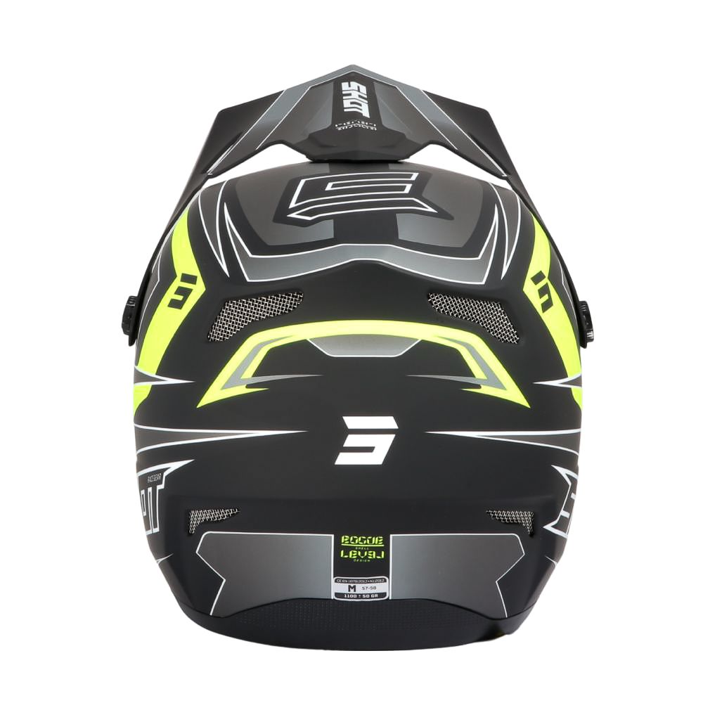Capacete BMX SHOT ROGUE Level Preto Amarelo Néon Mate
