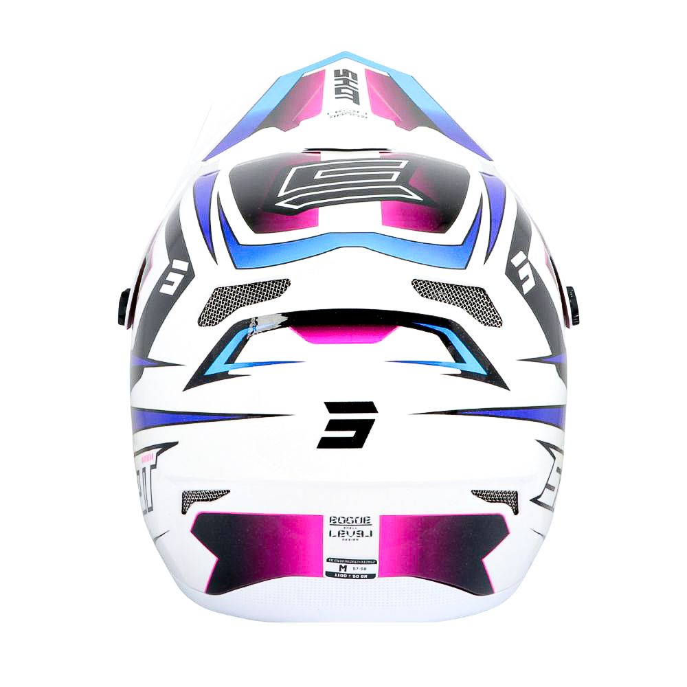 Capacete BMX SHOT ROGUE Level Branco Azul Perolado