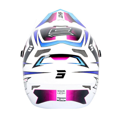 Capacete BMX SHOT ROGUE Level Branco Azul Perolado