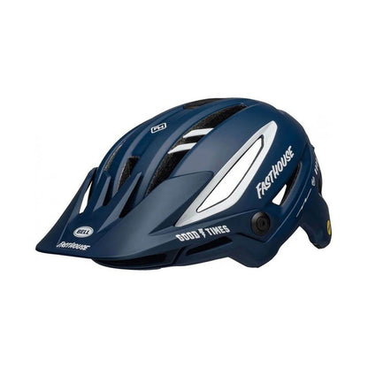 Capacete de BTT BELL SIXER MIPS FASTHOUSE azul/branco — vista do lado esquerdo