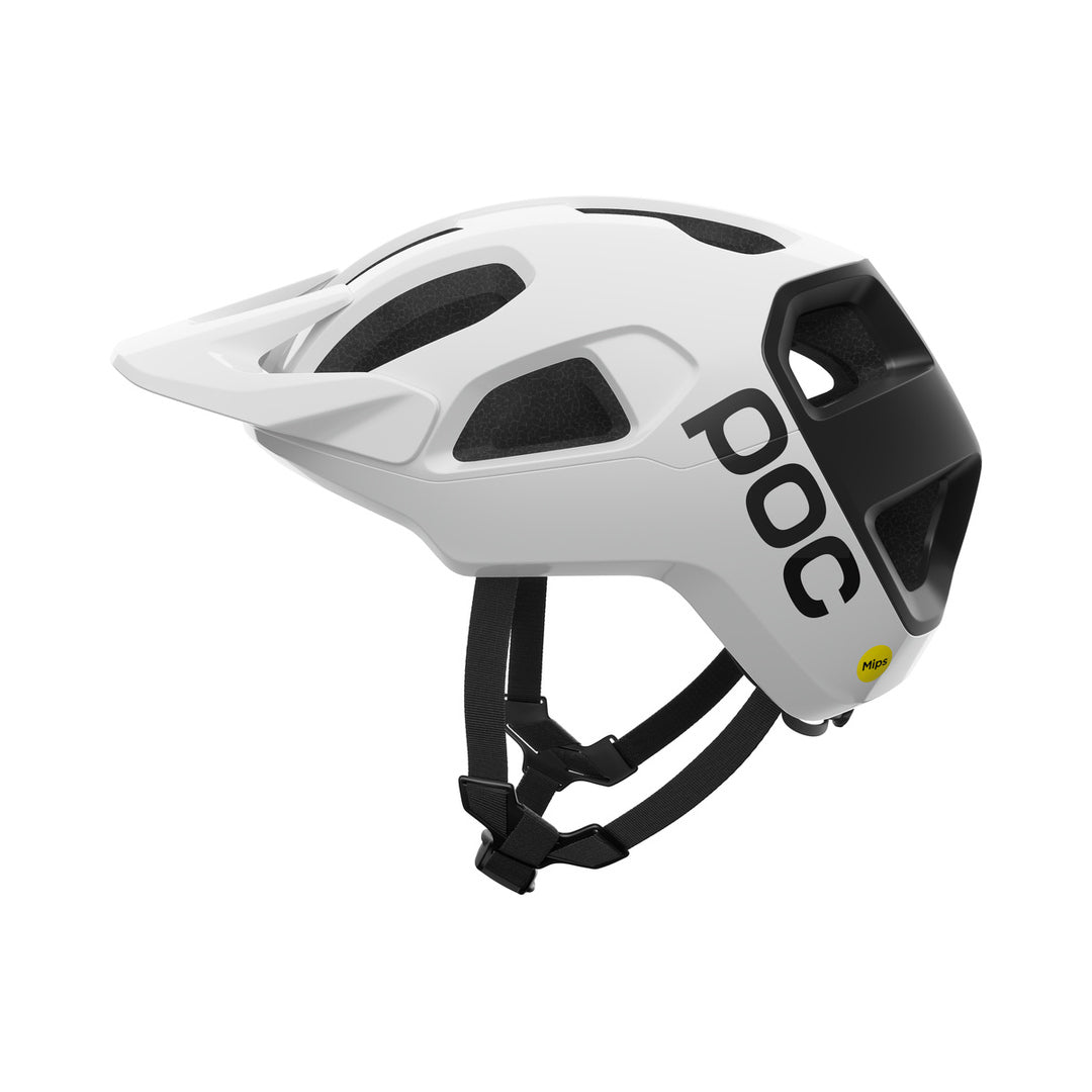 Capacete de BTT POC CULARIS branco/preto mate com logótipo — vista do produto