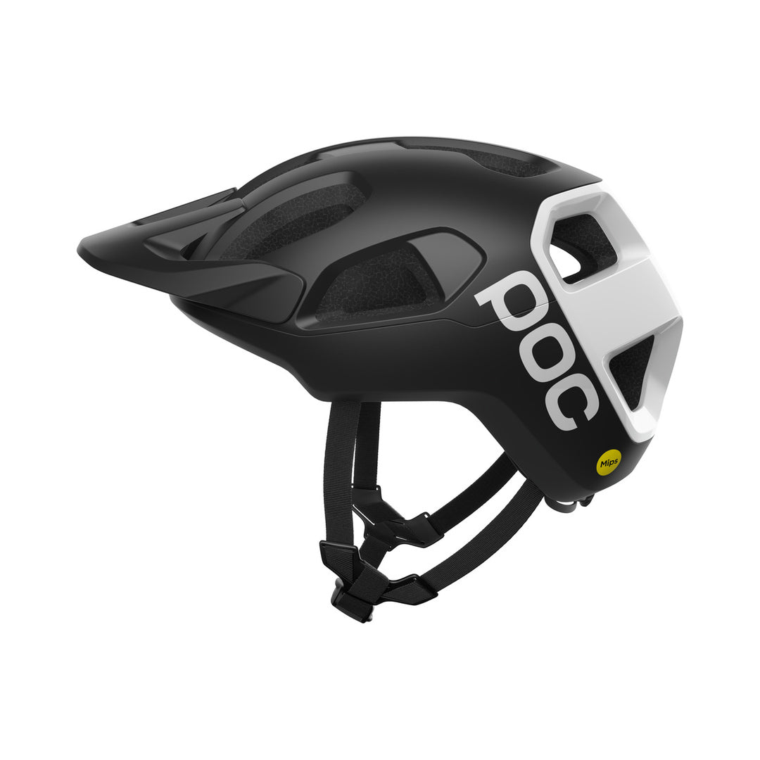 Capacete de BTT POC CULARIS preto/branco mate com logótipo — vista do produto