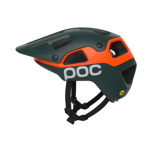 Capacete de BTT POC CULARIS PURE verde mate/laranja mate — vista do produto