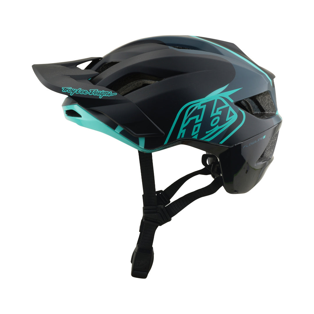 Capacete de BTT TROY LEE DESIGNS FLOWLINE SE MIPS BADGE carbono/azul — vista do produto