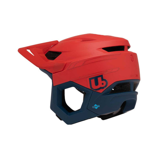 Capacete de BTT URGE RASCAS Explosão Néon vermelho/azul — vista do lado esquerdo