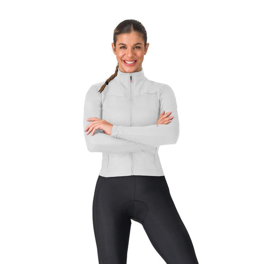 Camisola de ciclismo CASTELLI SFIDA 3 de senhora, de manga comprida, cinzenta