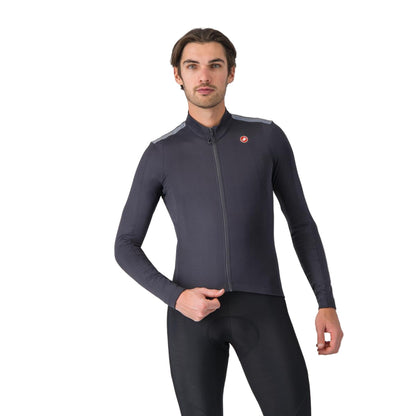 Camisola de ciclismo CASTELLI PURO 4 de manga comprida cinzento-escura