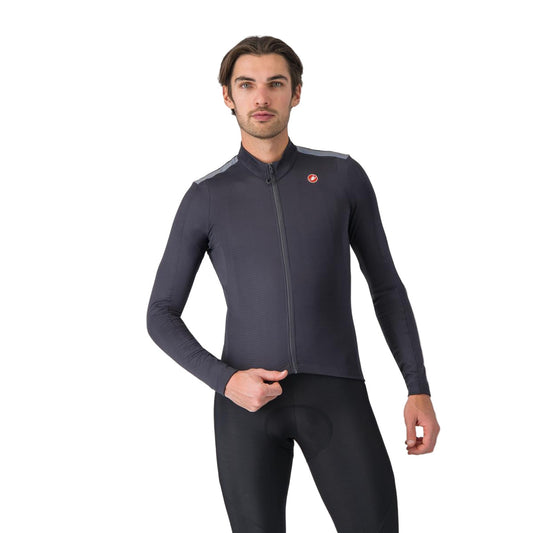Camisola de ciclismo CASTELLI PURO 4 de manga comprida cinzento-escura