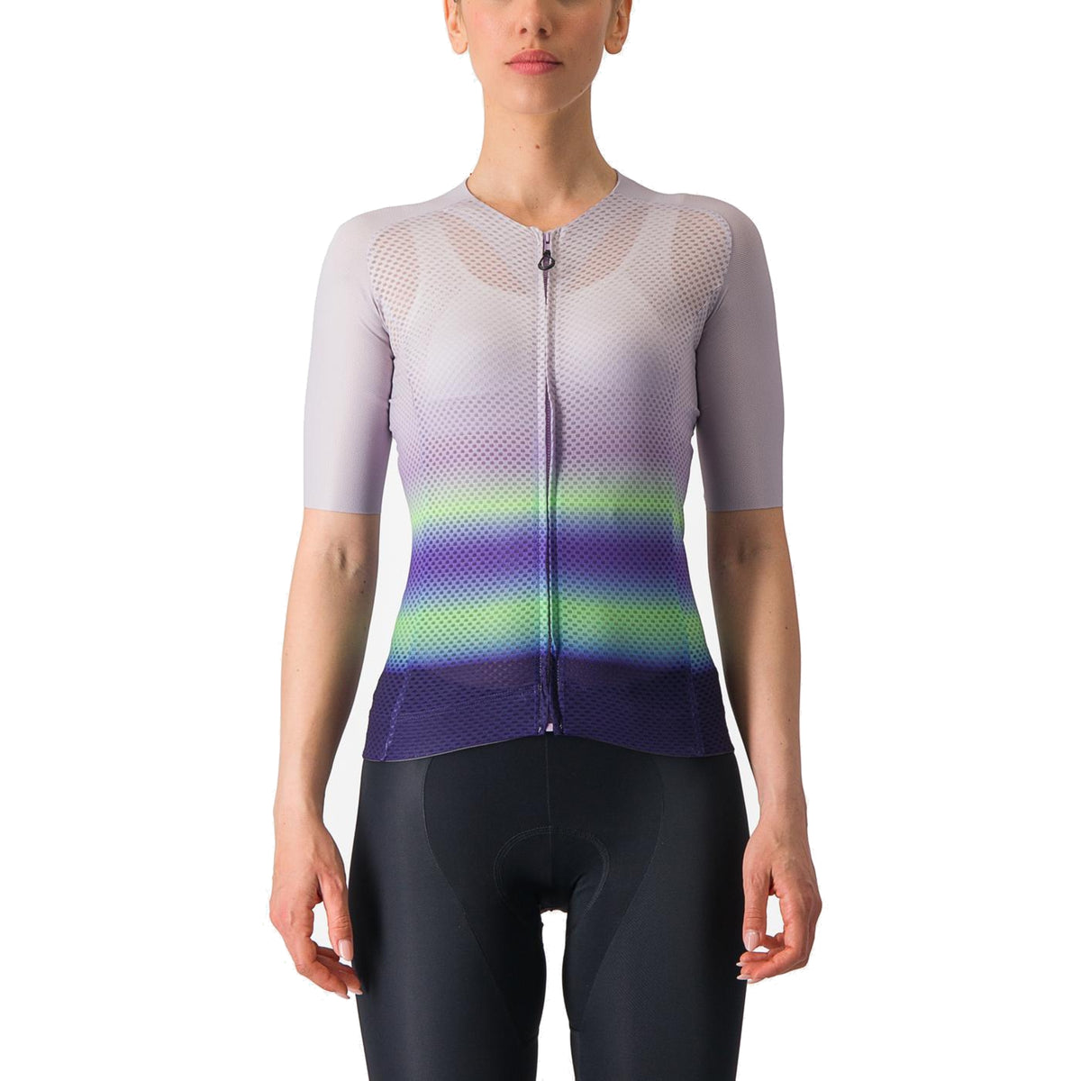 Camisola de ciclismo CASTELLI CLIMBER'S 4.0 W de mulher, de manga curta, violeta/verde