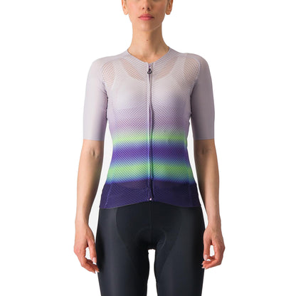 Camisola de ciclismo CASTELLI CLIMBER'S 4.0 W de mulher, de manga curta, violeta/verde
