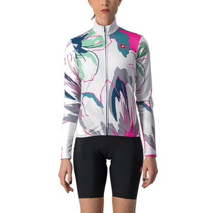Camisola de ciclismo CASTELLI TÉRMICA SEM LIMITES de mulher, de manga comprida, cinzento/azul