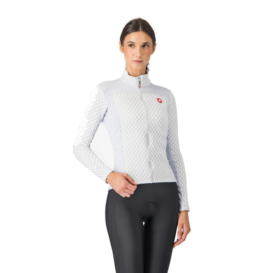 Camisola de ciclismo CASTELLI SFIDA 2 de mulher, de manga comprida, cinzento-claro