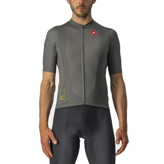 Camisola de ciclismo CASTELLI RESPIRA ATAQUE de manga curta, cinzenta/verde