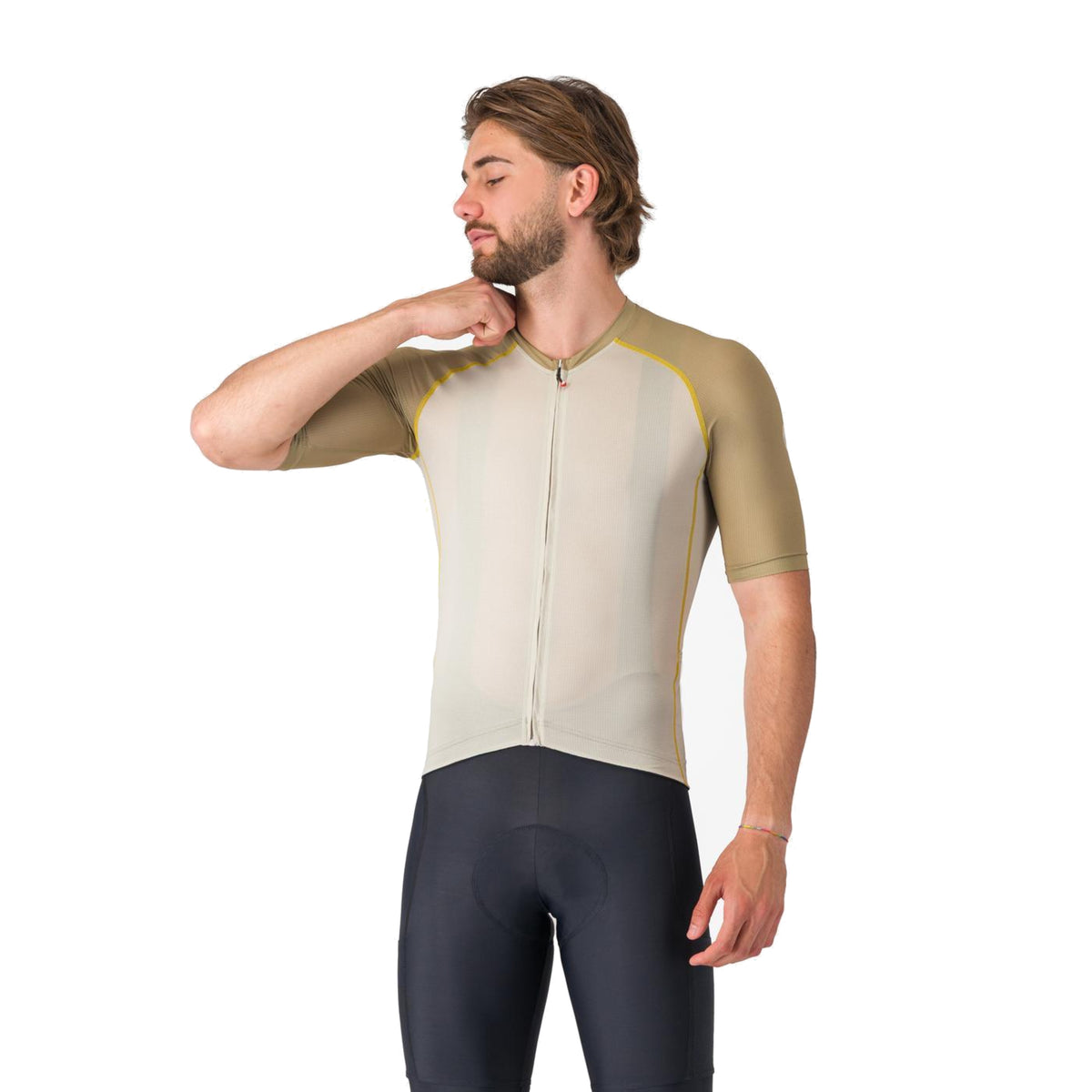 Camisola de ciclismo CASTELLI RESISTÊNCIA SEM LIMITES 3, bege/caqui