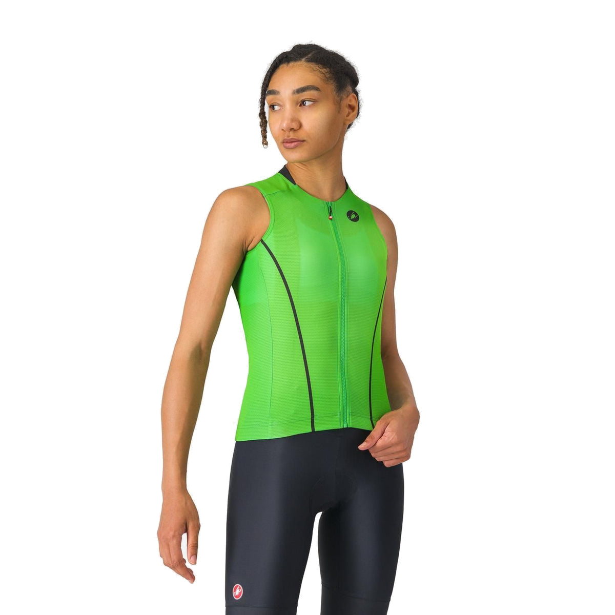 Camisola de ciclismo CASTELLI ANIMA FLOW de mulher, sem mangas, verde
