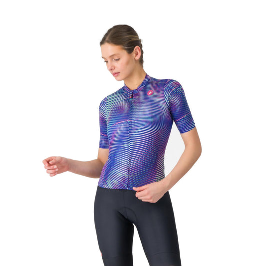 Camisola de ciclismo CASTELLI VÓRTICE CÓSMICO de mulher, de manga curta, violeta