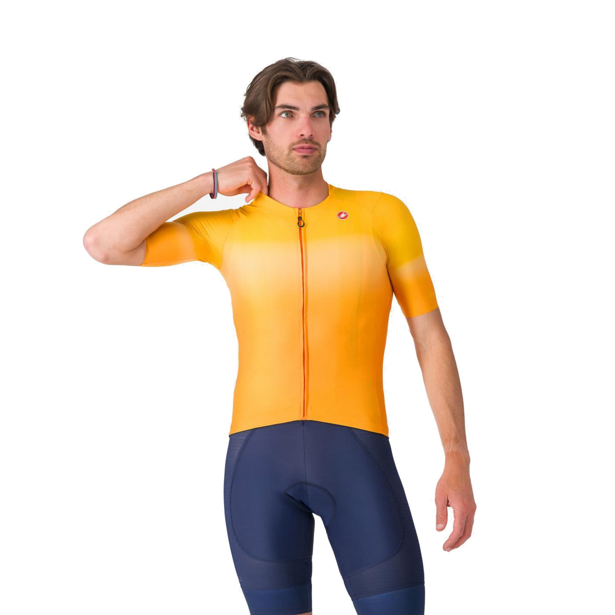 Camisola de ciclismo CASTELLI UPF de manga curta, laranja