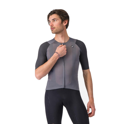 Camisola de ciclismo CASTELLI CORRIDA AERODINÂMICA 8S de manga curta, cinzento