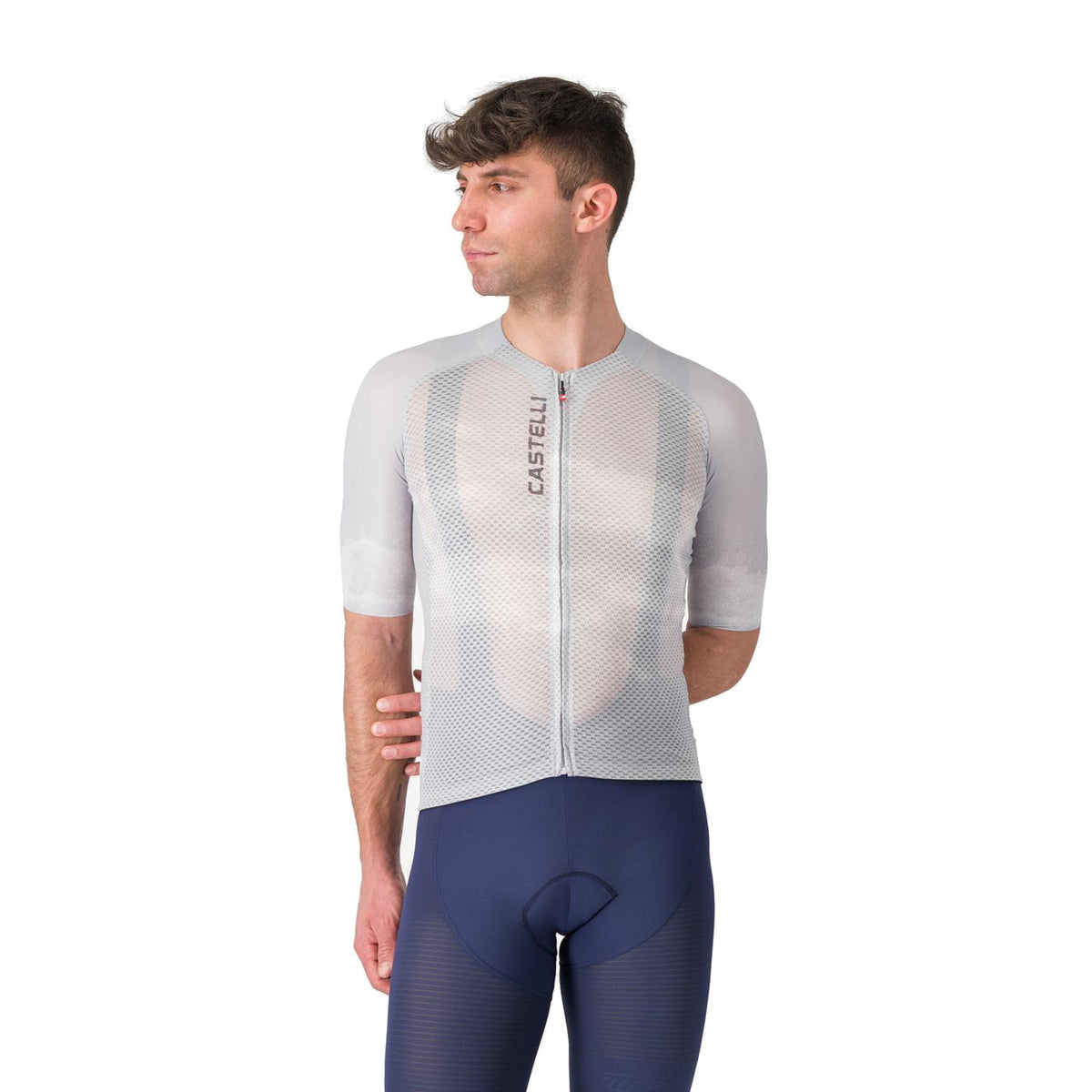 Camisola de ciclismo CASTELLI CLIMBER'S A/C de manga curta, cinzenta, 2026
