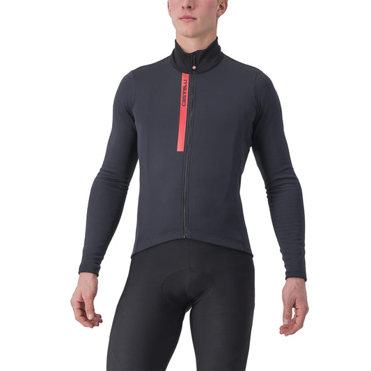 Camisola de ciclismo CASTELLI ENTRATA THERMAL de manga comprida preta/vermelha