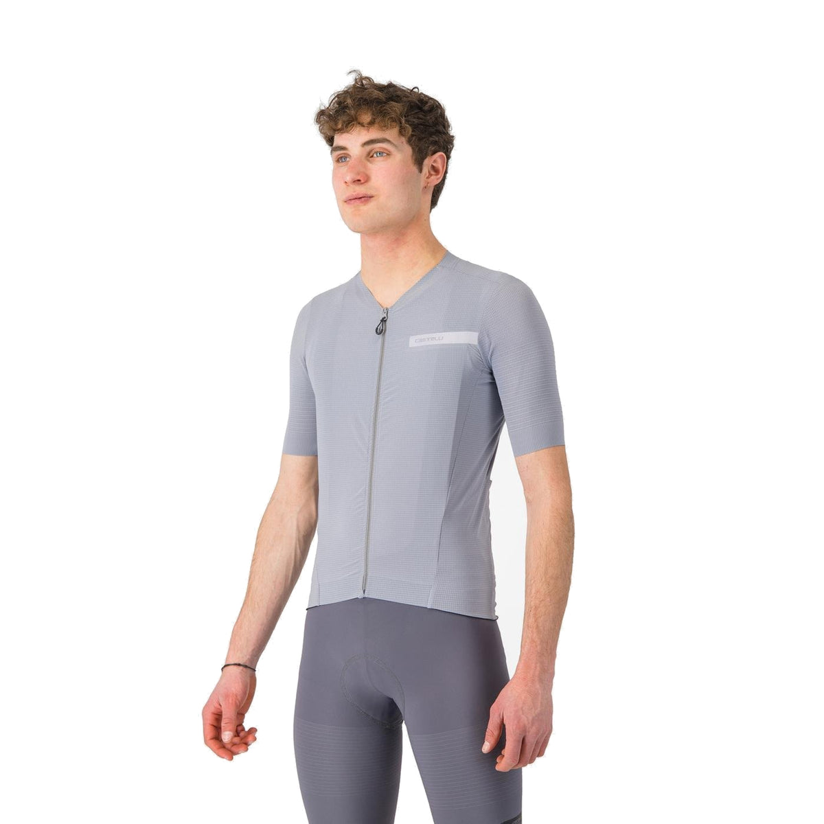 Camisola de ciclismo CASTELLI PREMIO EVO de manga curta cinzenta