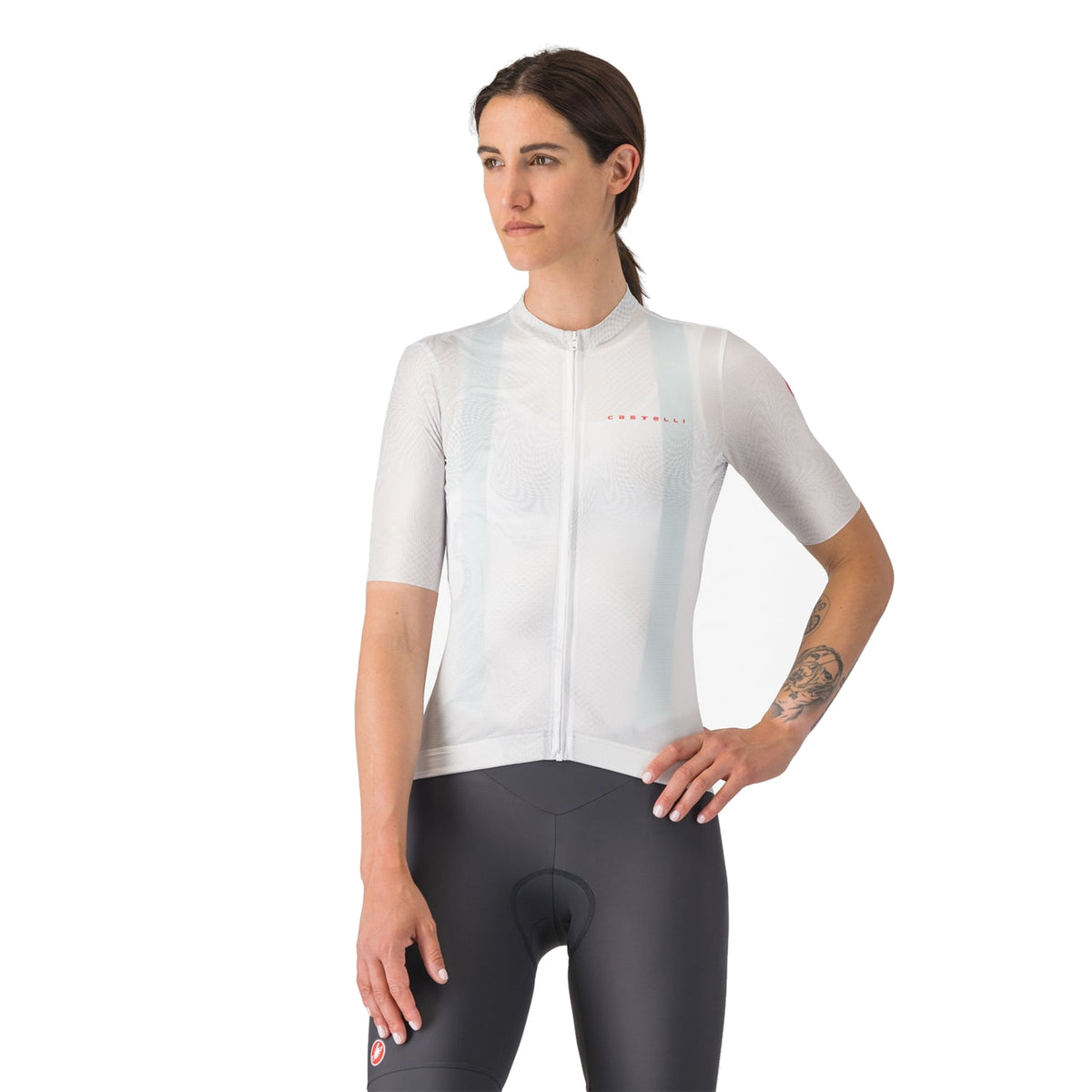 Camisola de ciclismo CASTELLI FANTASIA de senhora, de manga curta, branca