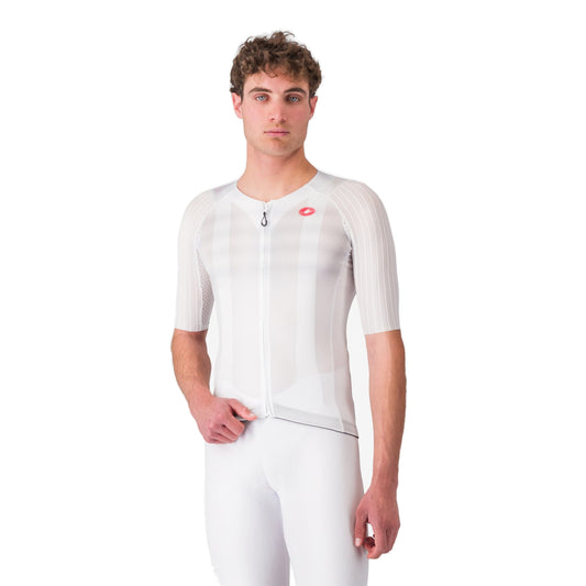 Camisola de ciclismo CASTELLI AERO RACE 8S de manga curta branca