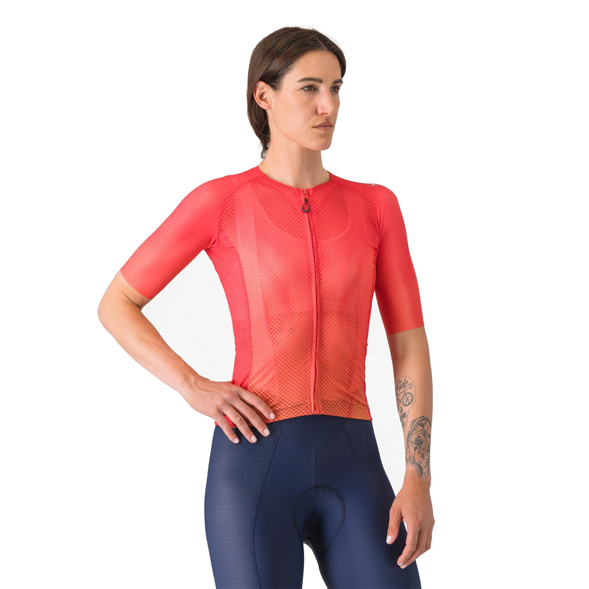Camisola de ciclismo CASTELLI CLIMBER'S A/C de senhora, de manga curta, cor de hibisco
