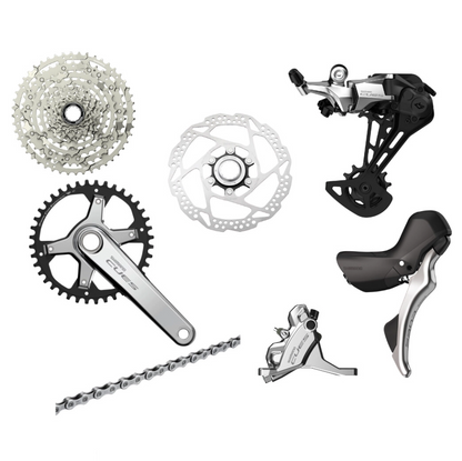 Grupo SHIMANO CUES 10V - Edição Prata Polida