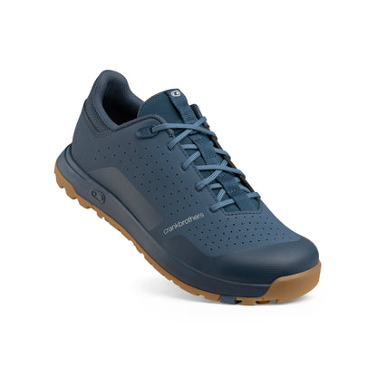 Sapatos de BTT CRANKBROTHERS MALLET TRAIL LACE CLIP Azul/Goma — vista a três quartos