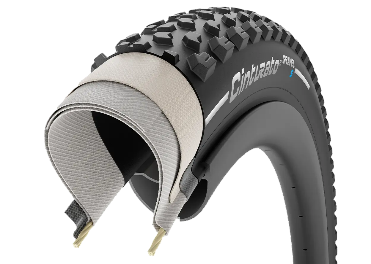 Pneu preto PIRELLI CINTURATO GRAVEL S 700x45c Tubeless Ready