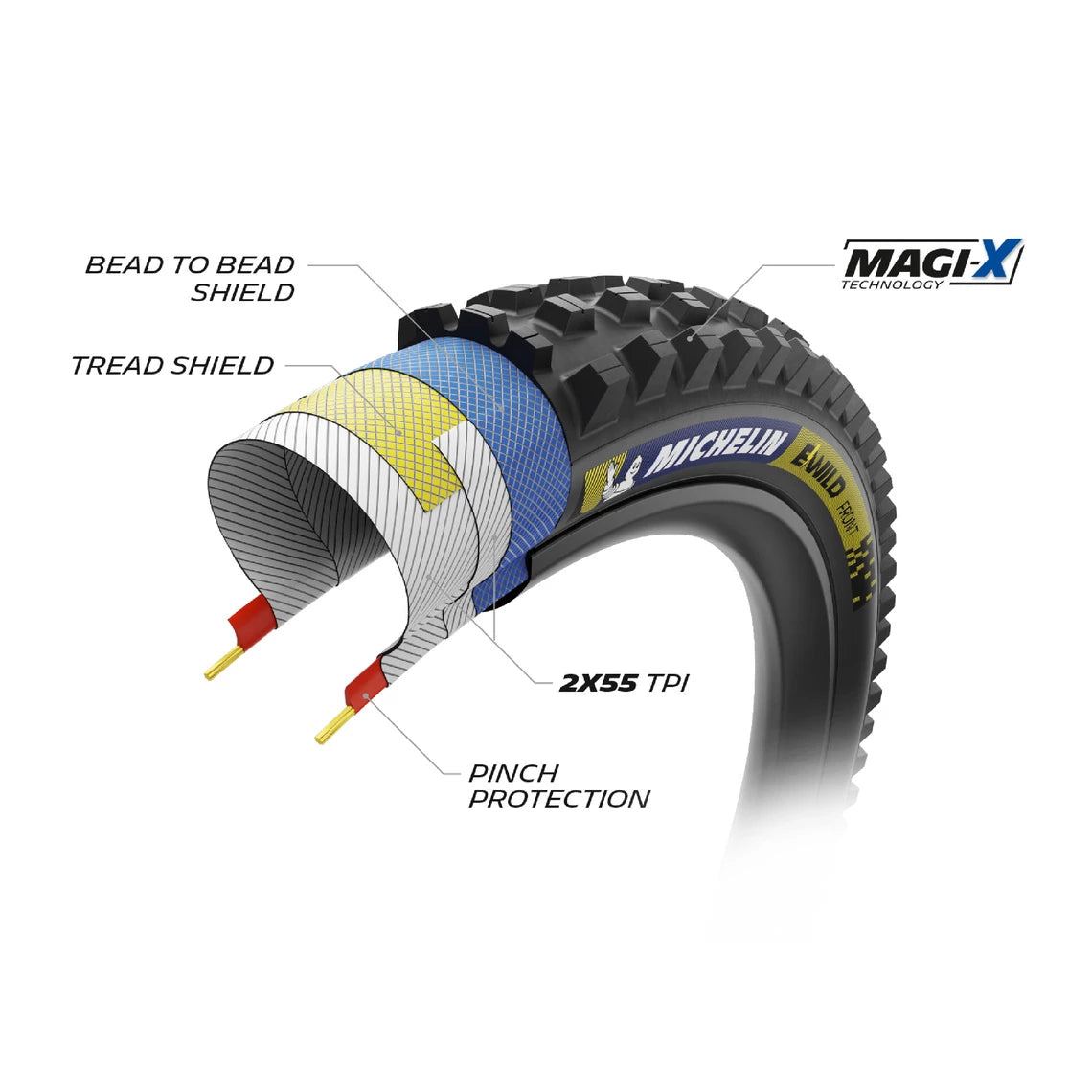 Pneu MICHELIN E-WILD FRONT RACING LINE E-BIKE READY 29x2.60 Tubeless Ready