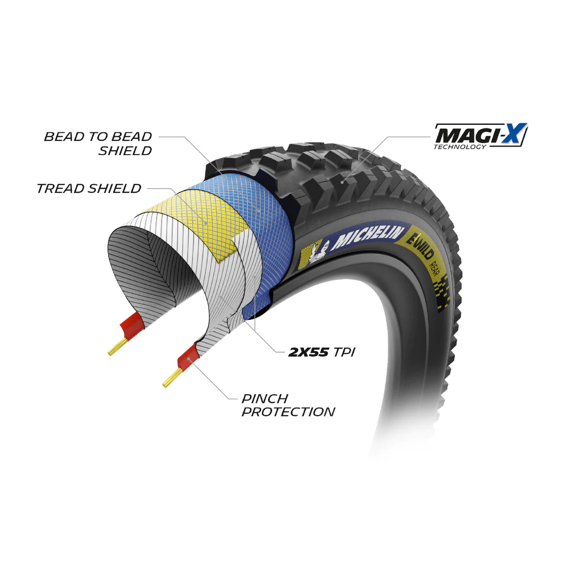 Pneu MICHELIN E-E-WILD REAR RACING LINE E-BIKE READY 29x2.60 Tubeless Ready