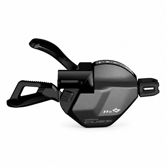 Manípulo de mudanças direito SHIMANO CUES 11V SL-U8000 Linkglide com indicador (montagem no manete) — vista do produto sobre fundo branco